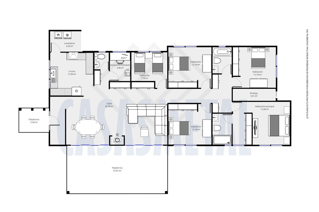 Casa Prefabricada Mediterráneo 166m2